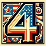 number 4 with flags' colors