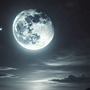 moon on a dark night sky