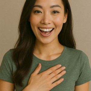 woman a hand speaking