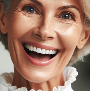 Lady very gently speaking