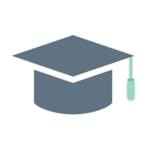 graduation cap mortarboard in black on white