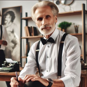 A senior on a vintage background