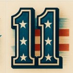 number 11 of usa flag