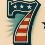 number 7 usa flag
