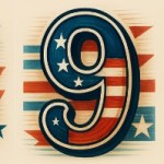 number 9 usa flag