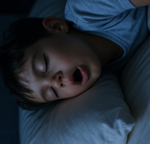 boy speaking, on a pillow 