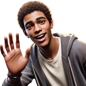 guy waving hello on transparent