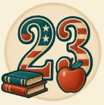 number 23 with the united states flag motif