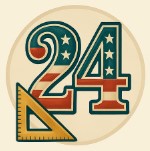 number 24 with the united states flag motif