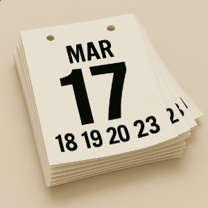 calendary number 17 mar paper 