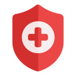 clinic icon red shield and cross