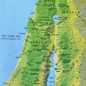 israel map in blue and green