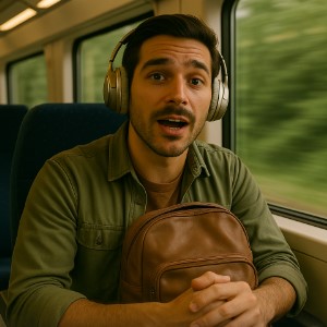 man Im traveling by train