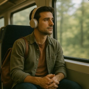 man to travel he is in gray and green