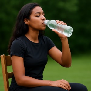 miss drinking water walked