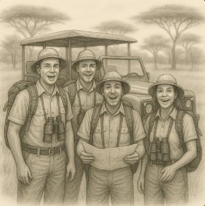 people_draw_ speaking in a safari