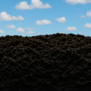 the dirt black and blue sky